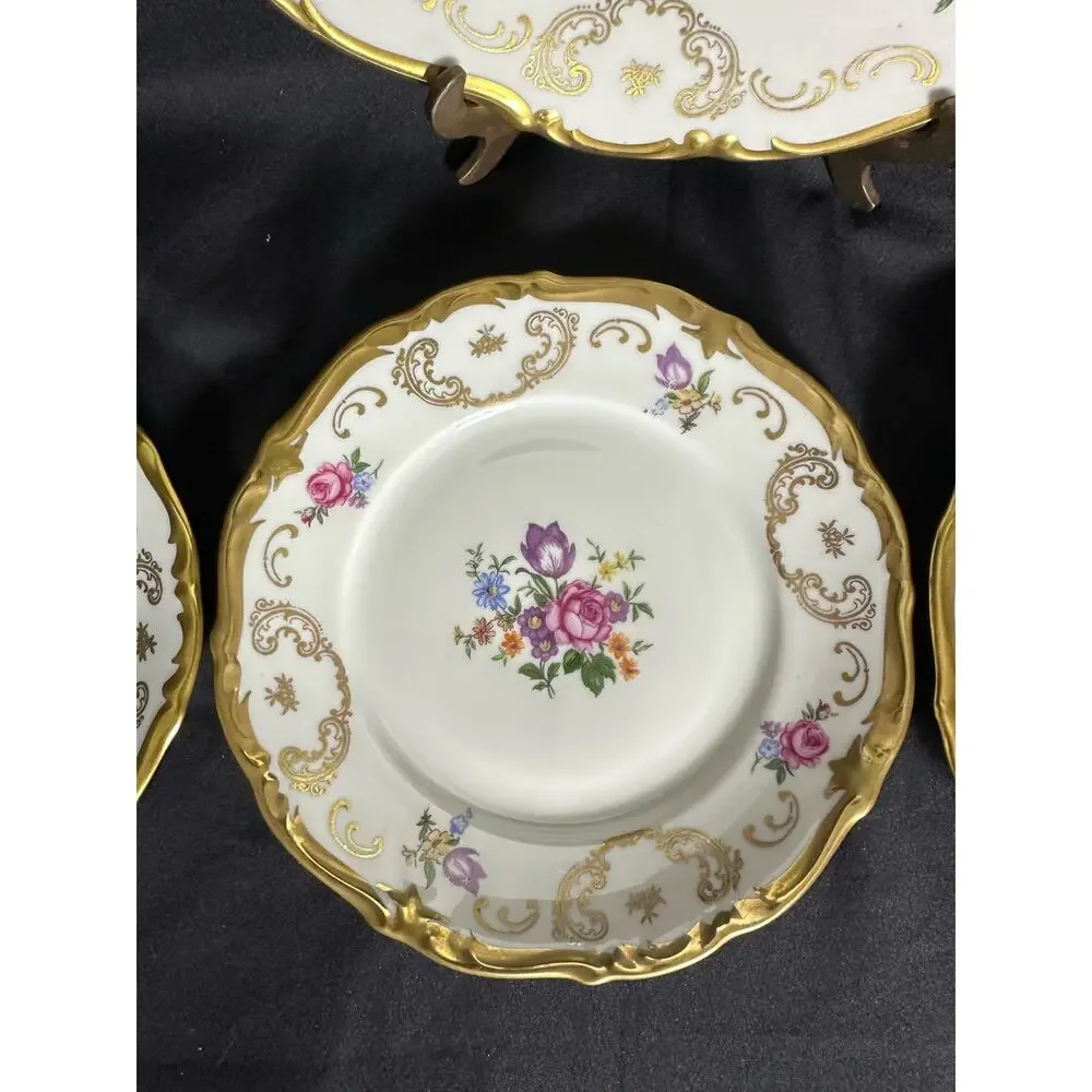 REICHENBACH GDR Dinner, Salad, Bread & Butter, Saucer Plates-RARE-One Set of  4